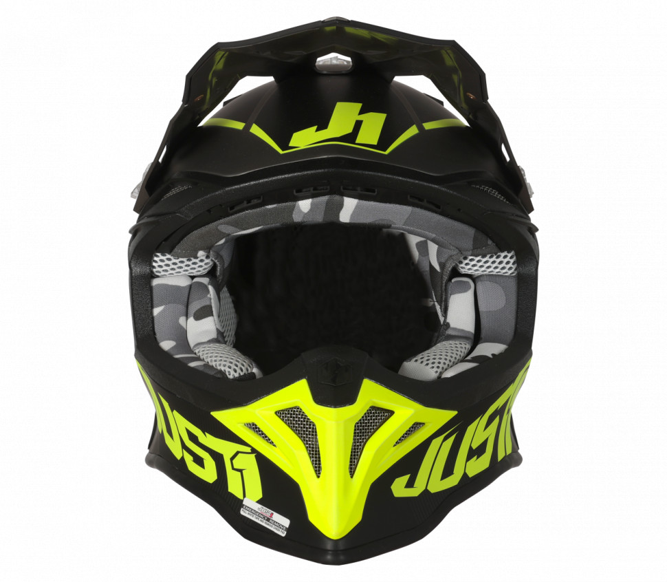 Мотошлем Just1 J39 Stars Black/Fluo Yellow/Titanium