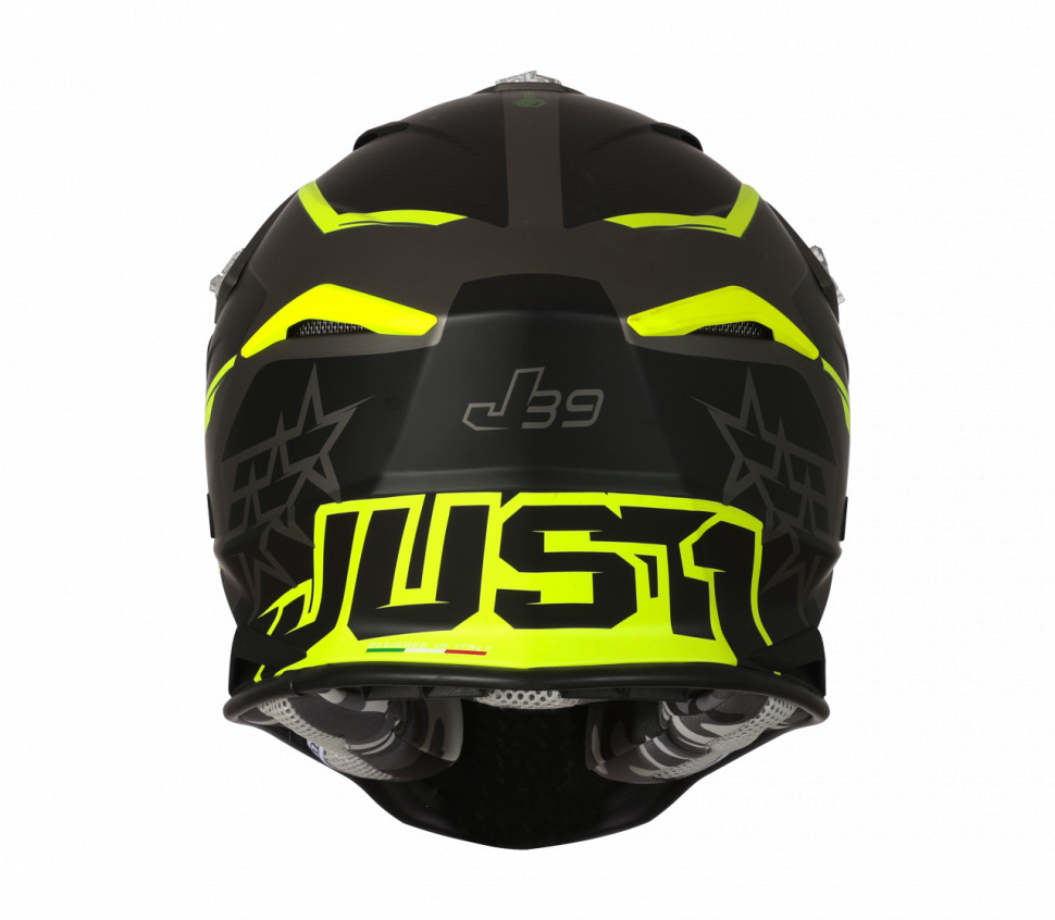 Мотошлем Just1 J39 Stars Black/Fluo Yellow/Titanium