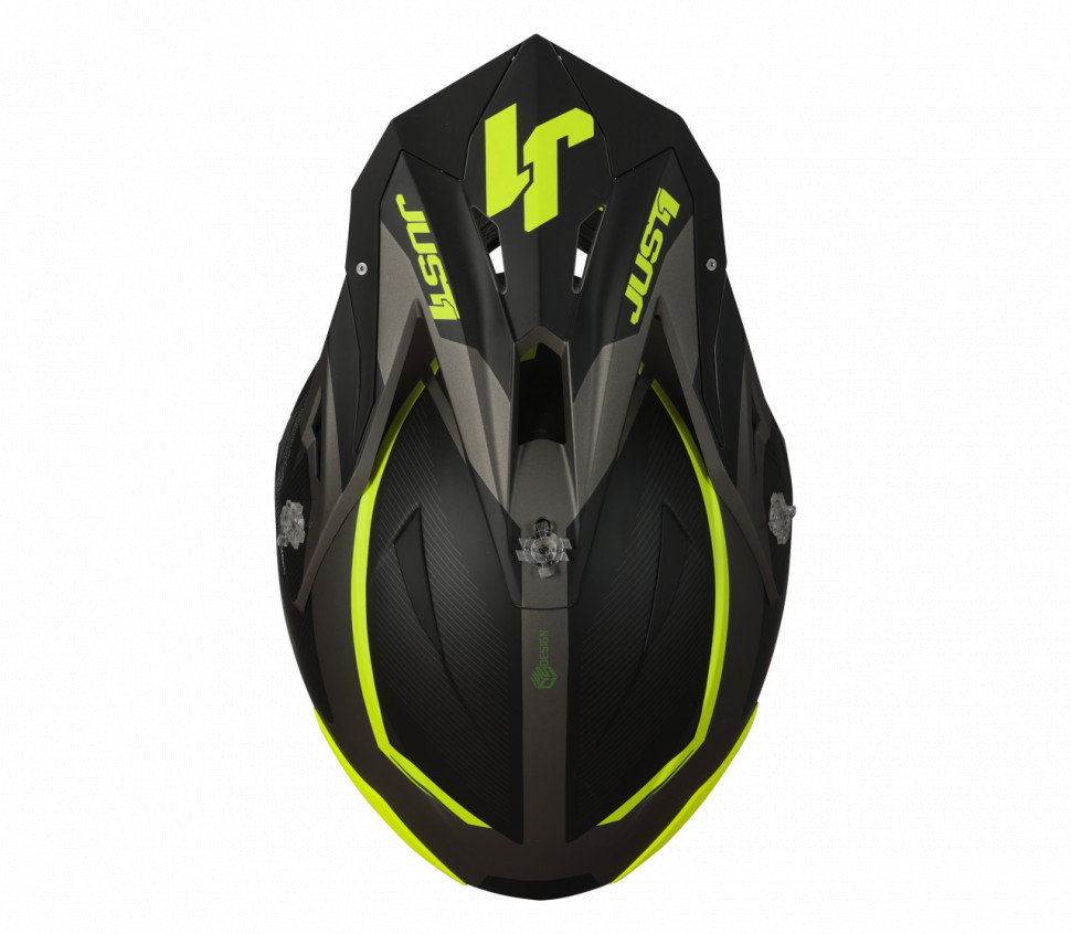 Мотошлем Just1 J39 Stars Black/Fluo Yellow/Titanium