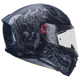 Мотошлем MT Helmets Revenge Skull & Roses Black Matt