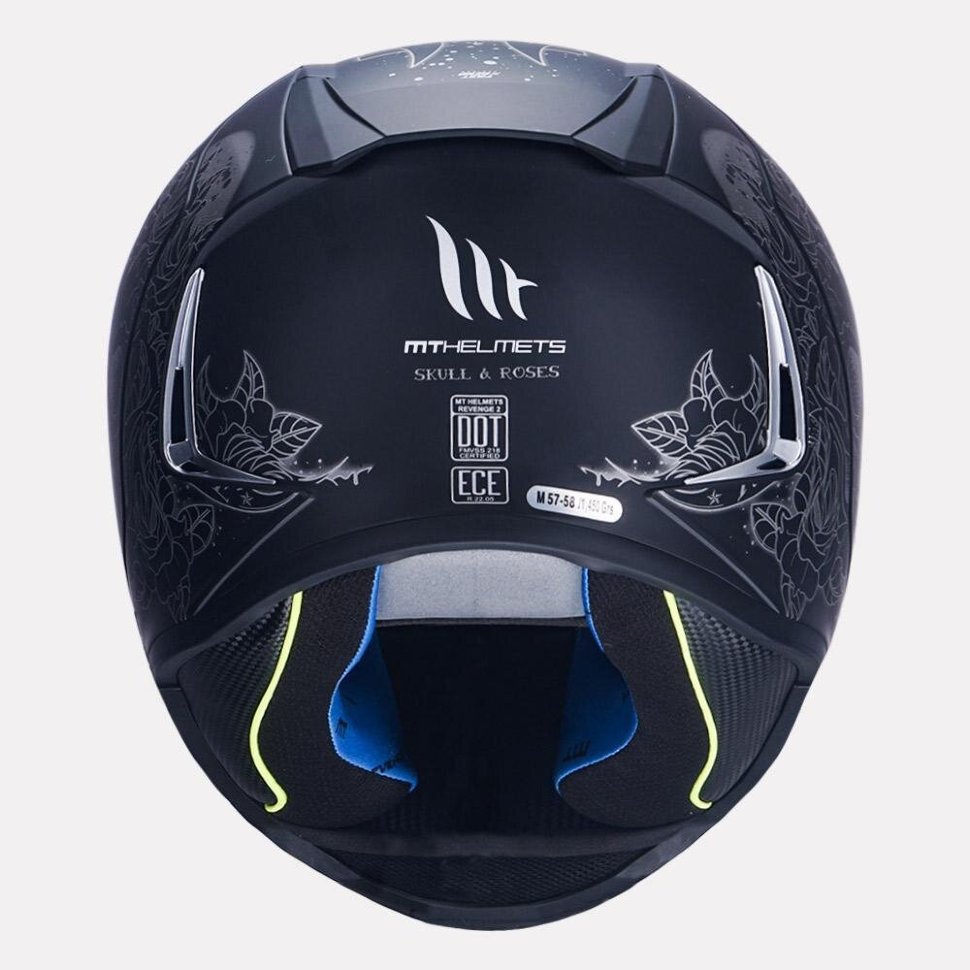 Мотошлем MT Helmets Revenge Skull&Roses Black Matt
