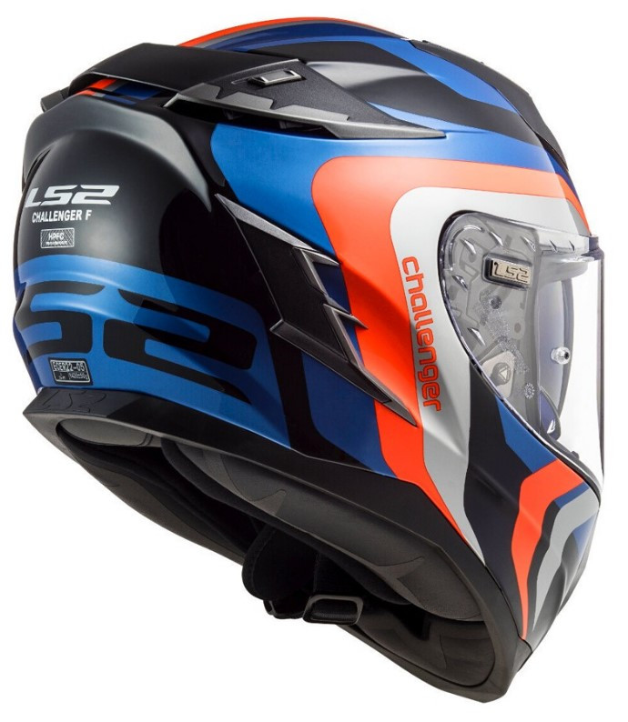 Мотошлем LS2 FF327 Challenger Galactic Gloss Blue/Fluo Orange