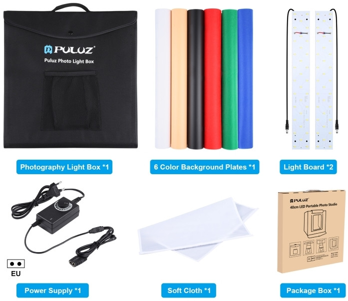 Фотобокс с подсветкой Puluz PU5040EU LED 40x40x40 см.