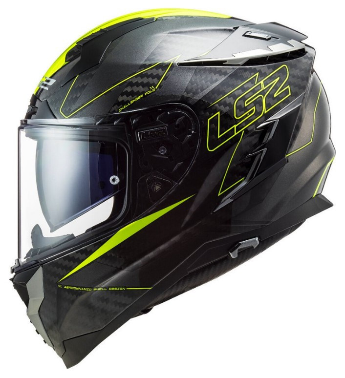 Мотошлем LS2 FF327 Challenger CT2 Fold Gloss H-V Yellow