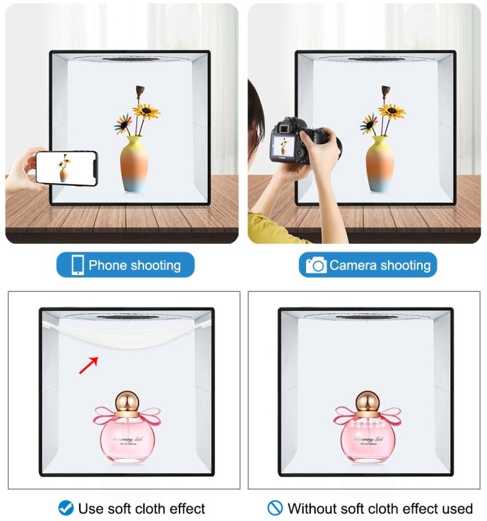 Фотобокс с подсветкой Puluz PU5041B 40x40x40 см.