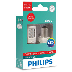 Лампа светодиодная Philips P21W Red Ultinon (11498ULRX2)