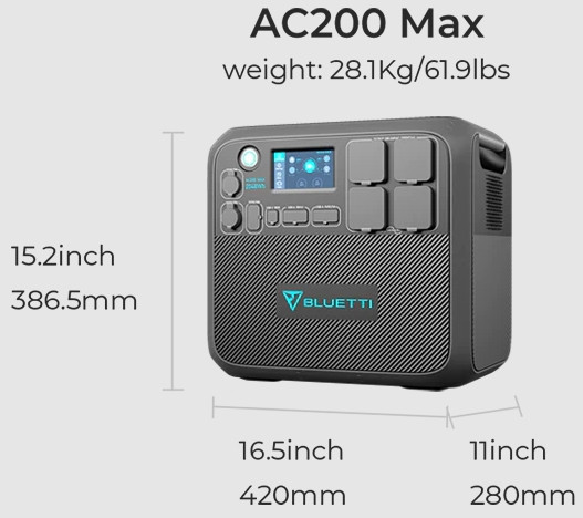 Зарядная станция BLUETTI AC200MAX (2048 Вт·ч / 2400 Вт)