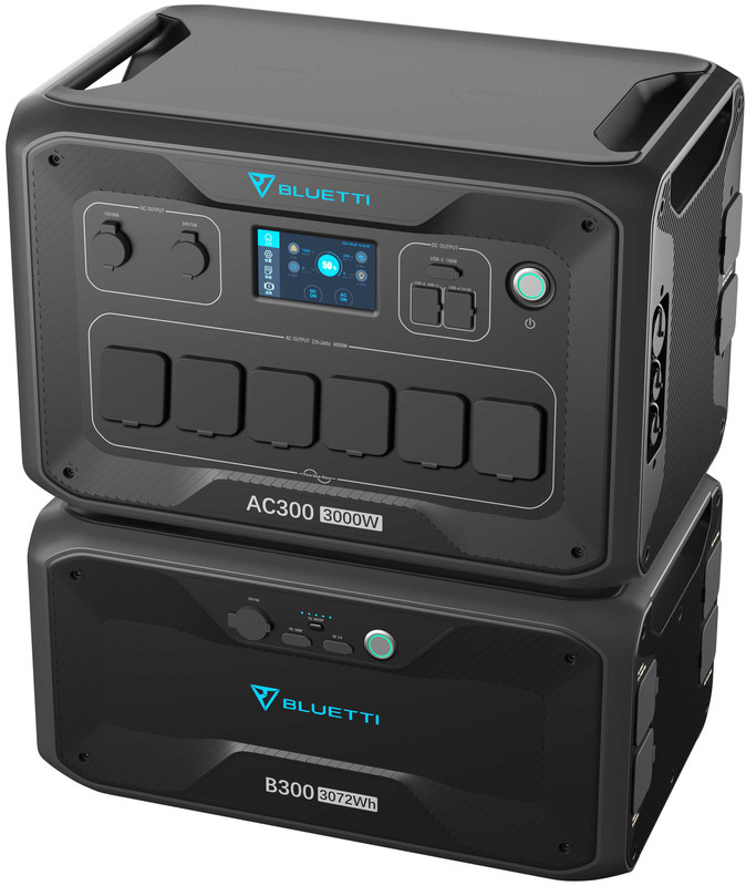 Портативный инвертор BLUETTI AC300 + аккумуляторный модуль B300 (BAC300B300) (3072 Вт·ч / 3000 Вт)