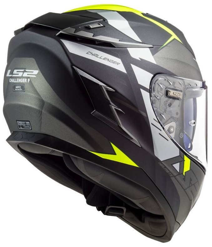 Мотошлем LS2 FF327 Challenger Allert Matt Titanium/H-V Yellow