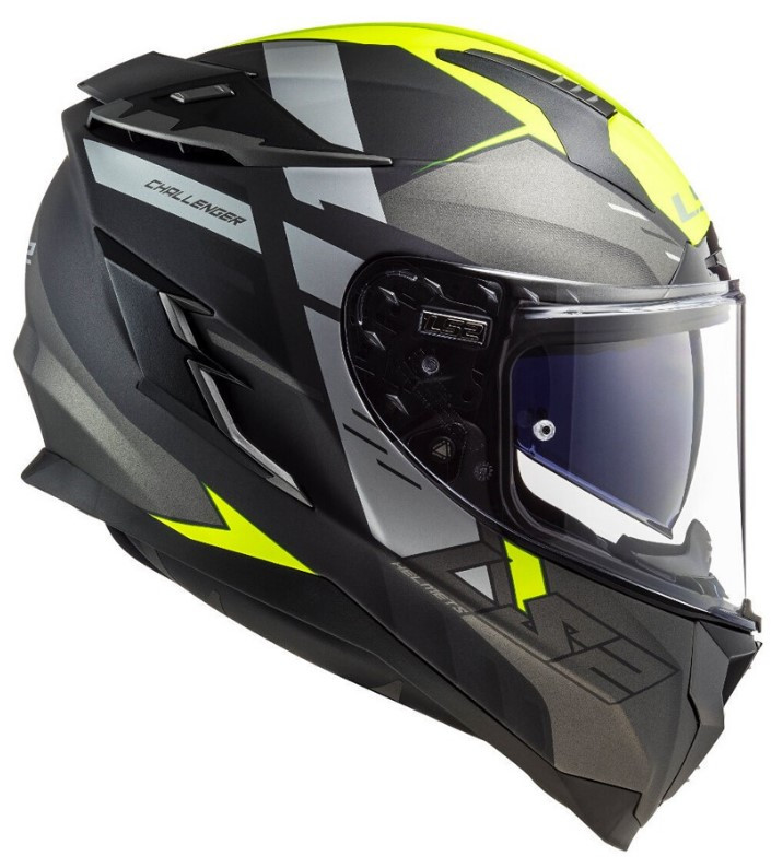 Мотошлем LS2 FF327 Challenger Allert Matt Titanium/H-V Yellow