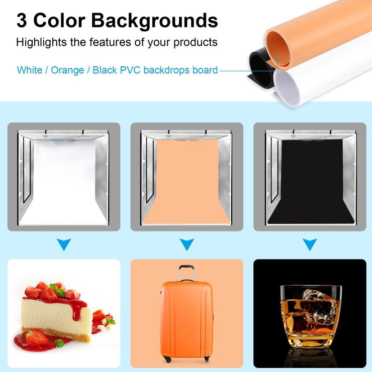 Фотобокс с подсветкой Puluz PU5080EU LED 80x80x80 см.