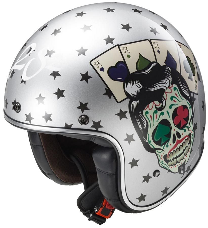 Мотошлем LS2 OF583 Tattoo Gloss Silver