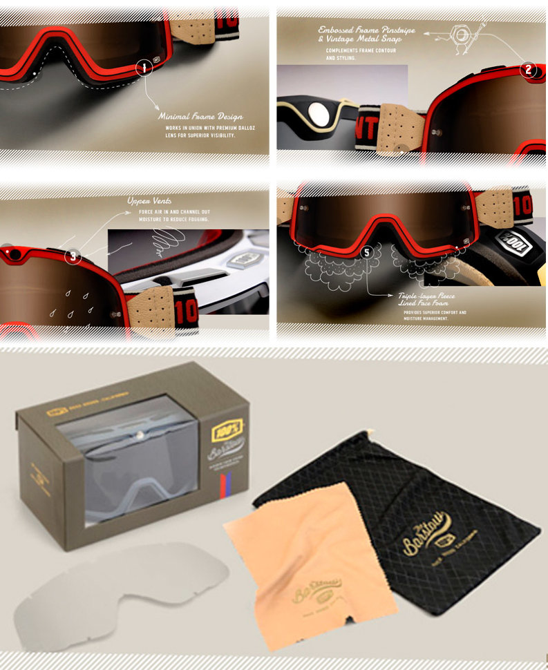 Мото очки 100% Barstow Roland Sands Mirror Lens Silver (50002-381-02)