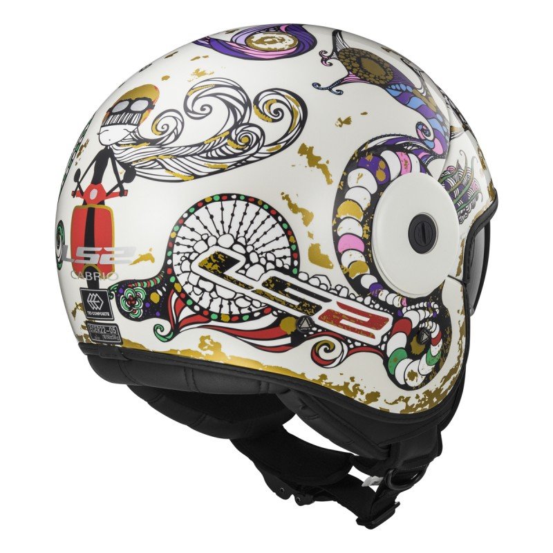 Мотошлем LS2 OF597 Cabrio Flaunt White