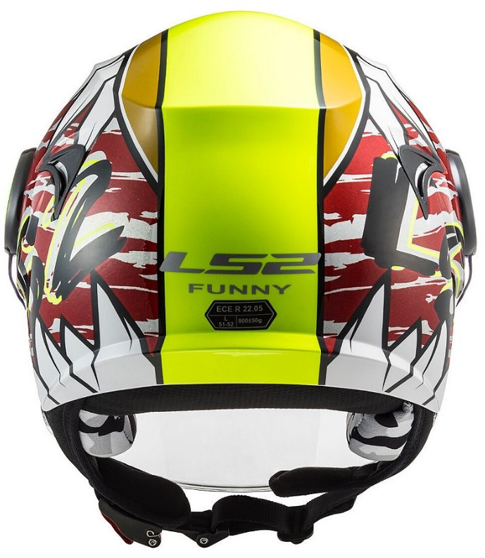 Детский мотошлем LS2 OF602 Funny Crunch White H-V Yellow