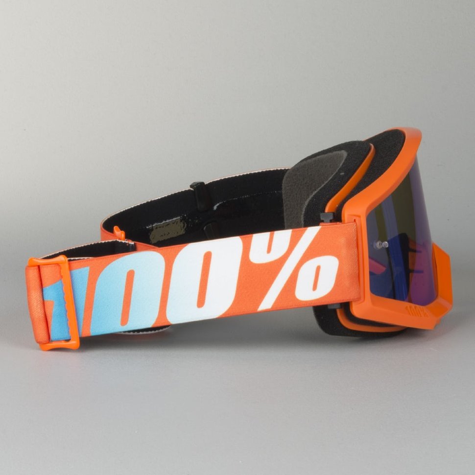Детские мото очки 100% Strata JR Orange Mirror Lens Blue (50510-006-02)