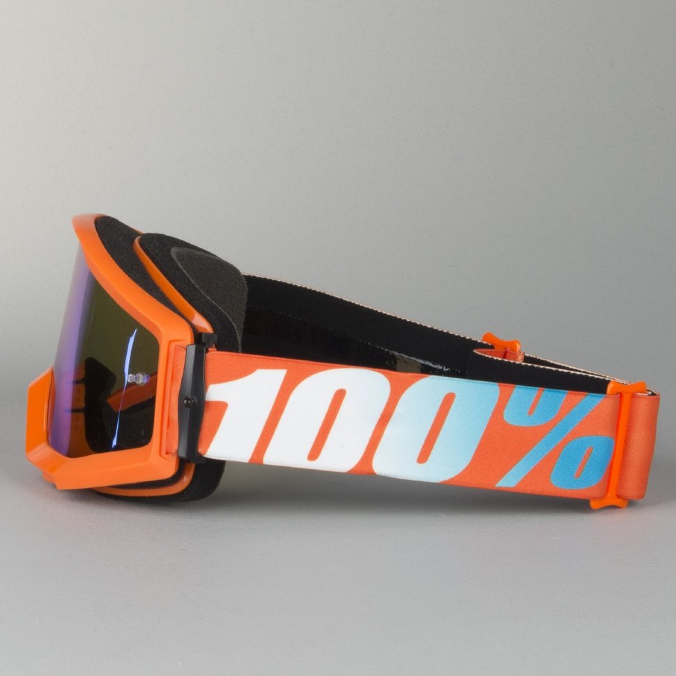 Детские мото очки 100% Strata JR Orange Mirror Lens Blue (50510-006-02)