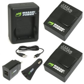 Акумулятори Wasabi Power 2 шт для GoPro 3 (3 +) (з зарядкою)