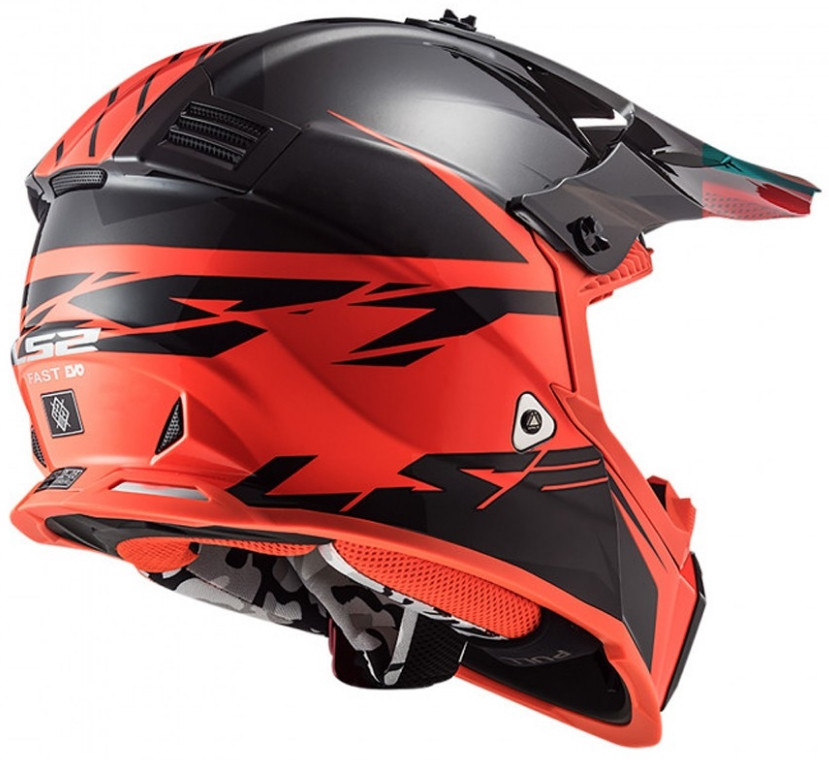 Мотошлем LS2 MX437 Fast Evo Roar Black/Red