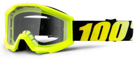 Детские мото очки 100% Strata JR Neon Yellow Clear Lens (50500-004-02)