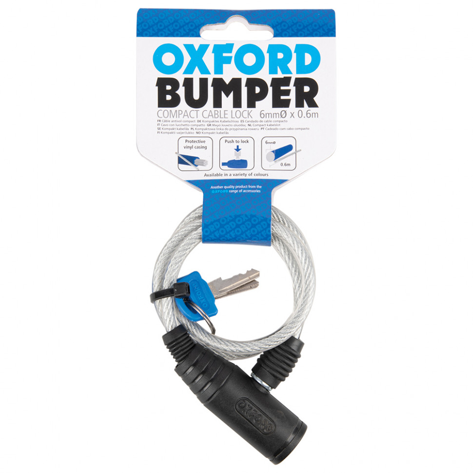 Трос противоугонный Oxford Bumper Cable Lock 600mm x 6mm Clear (OF01)