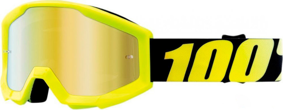 Дитячі мото окуляри 100% Strata JR Neon Yellow Mirror Lens Gold (50510-004-02)