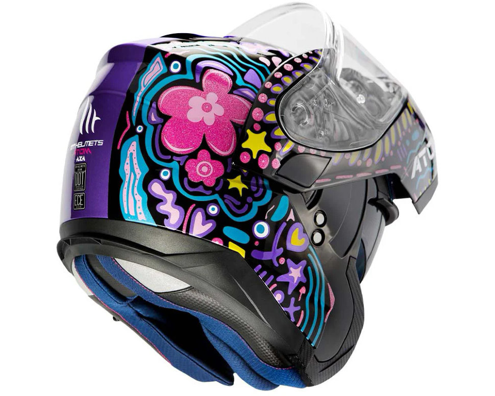 Мотошлем MT Helmets Atom SV Axa Black/Purple/Yellow/Blue