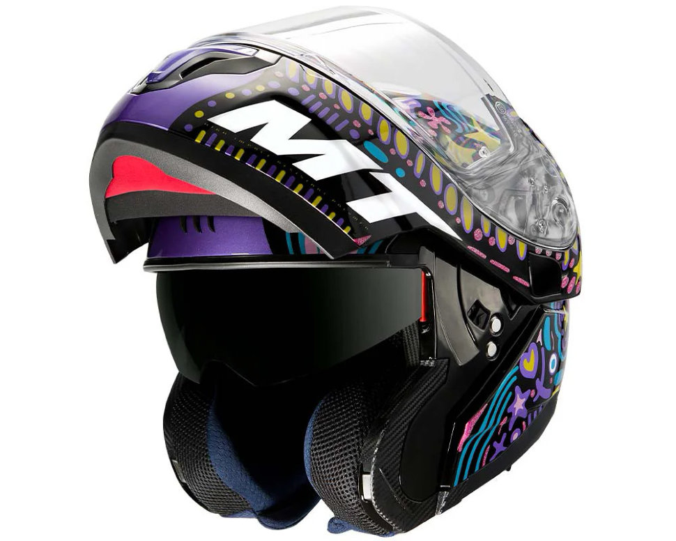Мотошлем MT Helmets Atom SV Axa Black/Purple/Yellow/Blue