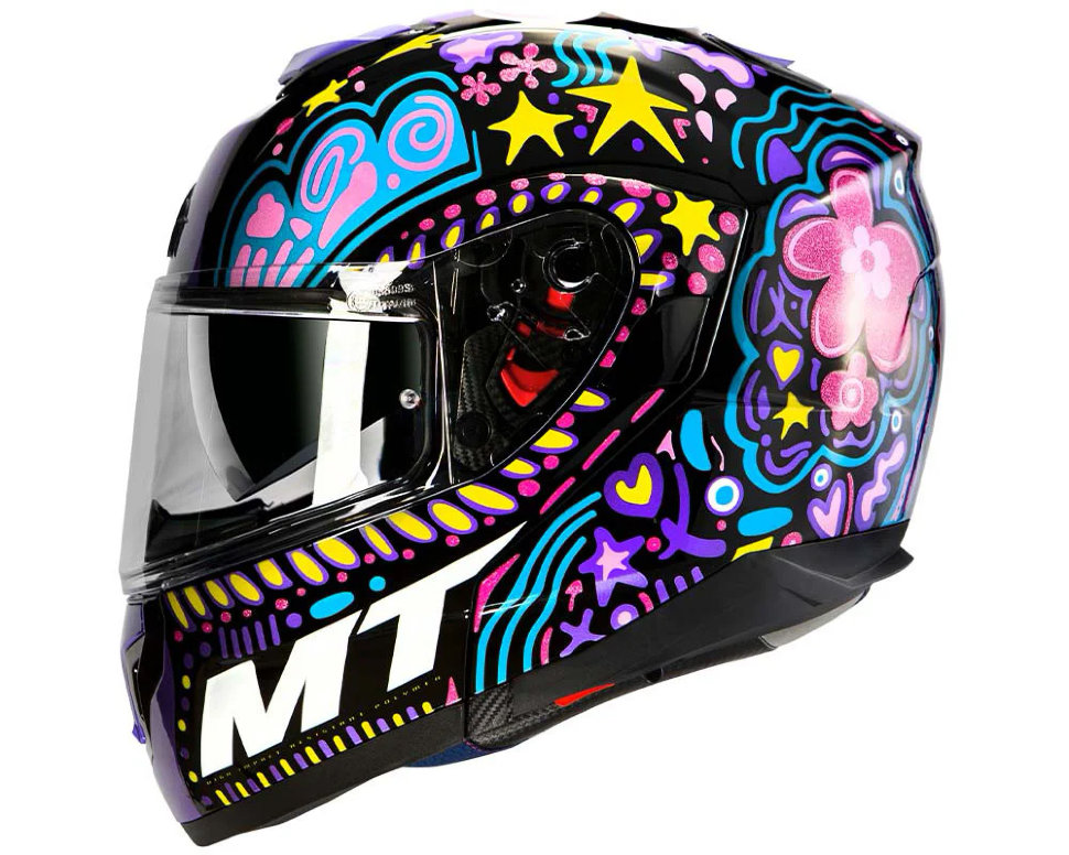 Мотошлем MT Helmets Atom SV Axa Black/Purple/Yellow/Blue