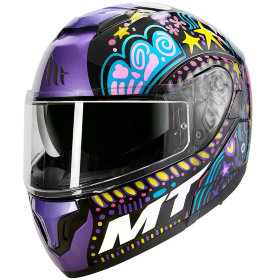 Мотошлем MT Helmets Atom SV Axa Black/Purple/Yellow/Blue
