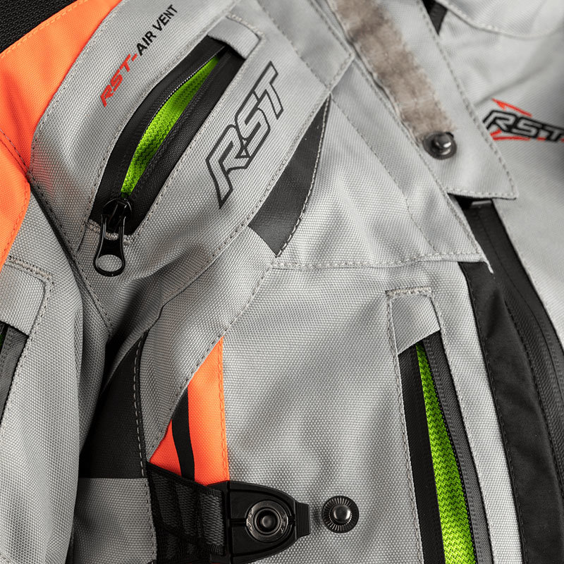 Мотокуртка чоловіча RST Pro Series 1416 Paragon V Textile Jacket Silver /Flo Red