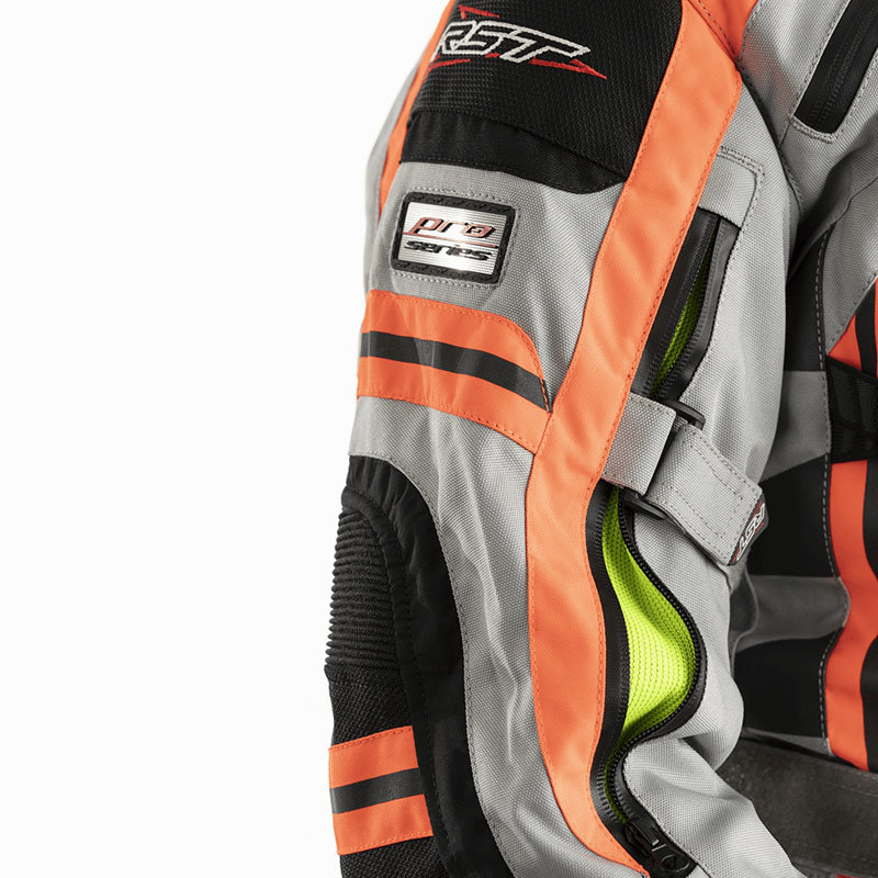 Мотокуртка чоловіча RST Pro Series 1416 Paragon V Textile Jacket Silver /Flo Red