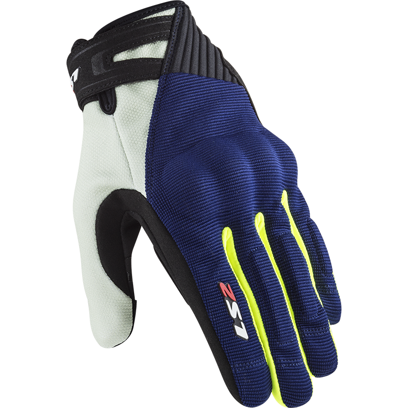 Мотоперчатки мужские LS2 Dart 2 Man Gloves Blue/H-V Yellow