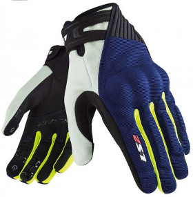 Мотоперчатки мужские LS2 Dart 2 Man Gloves Blue/H-V Yellow