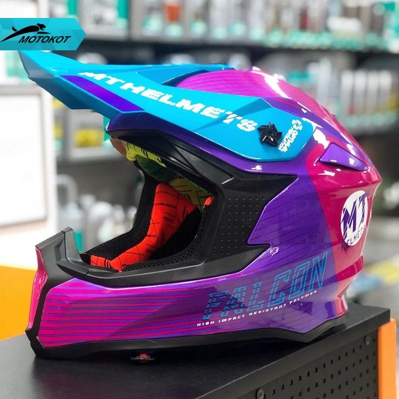 Мотошлем MT Helmets Falcon System B8 Pink/Violet/Blue