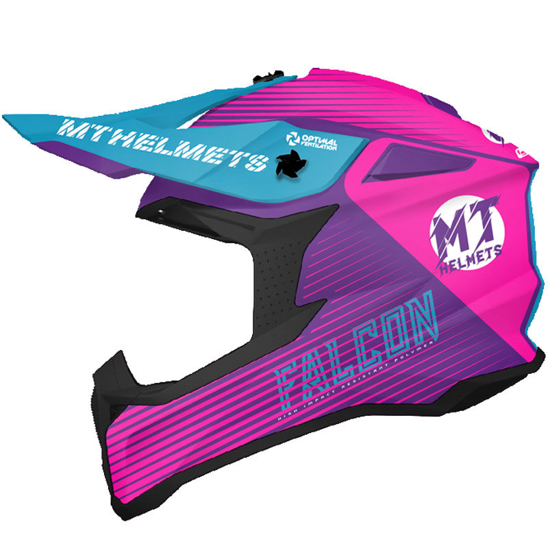Мотошлем MT Helmets Falcon System B8 Pink/Violet/Blue