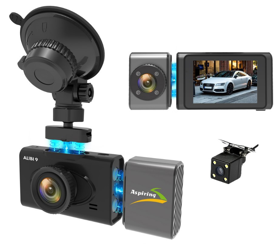 Відеореєстратор Aspiring Alibi 9 GPS, 3 Cameras, Speedcam (CD1MP20GAL9)