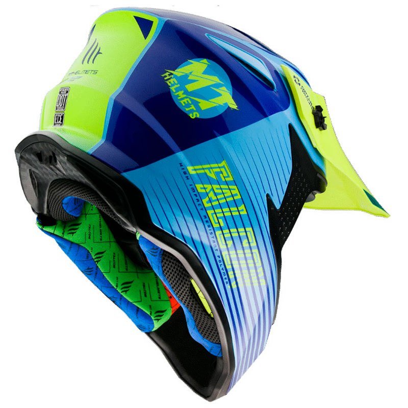Мотошлем MT Helmets Falcon System Blue/Yellow Gloss