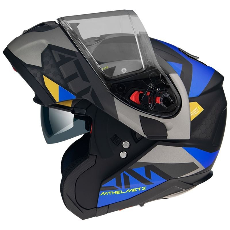 Мотошлем MT Helmets Atom FU401 SV Black/Blue/Grey