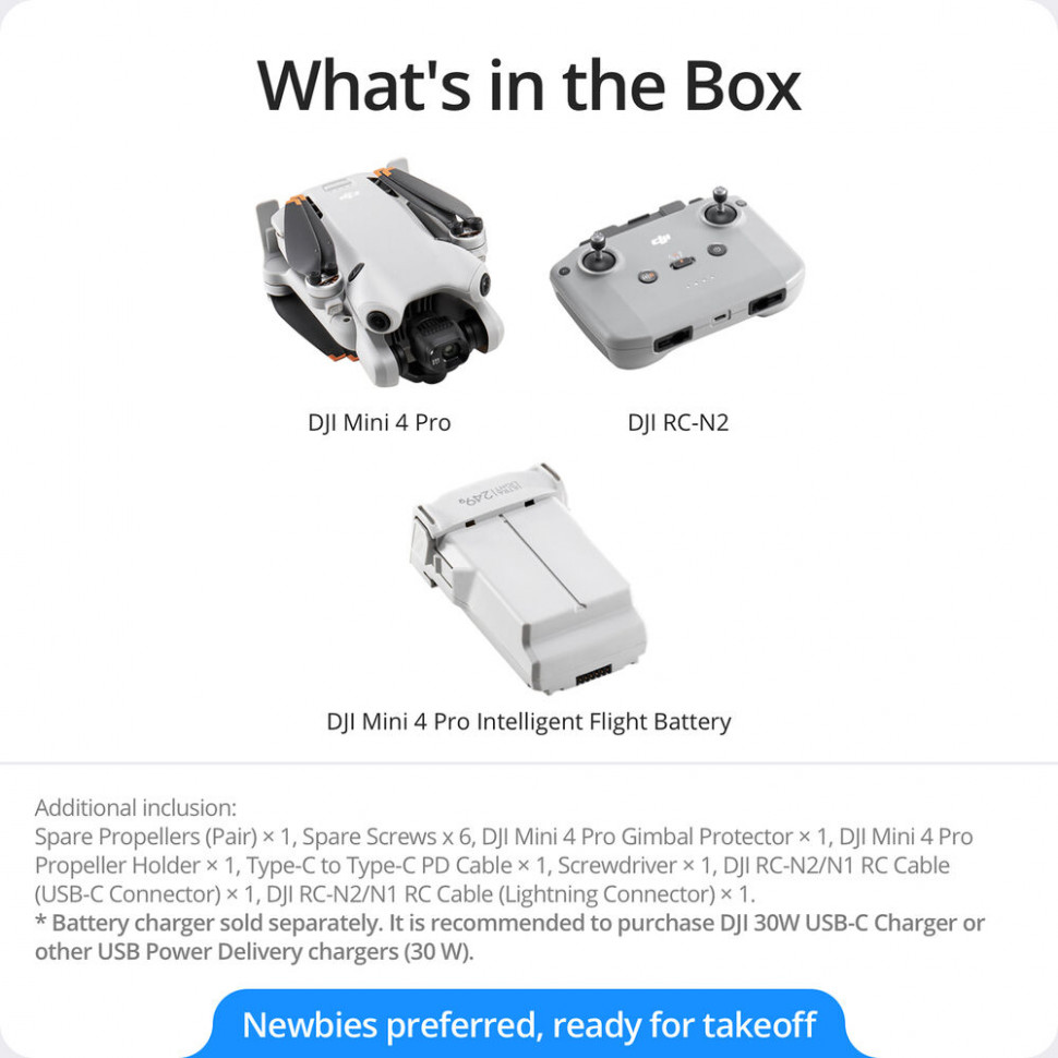 Квадрокоптер DJI Mini 4 Pro + пульт DJI RC-N2 (CP.MA.00000731.01)