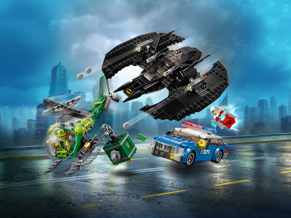 Конструктор Lego Super Heroes: бэткрыло Бэтмена и ограбление Загадочника (76120)