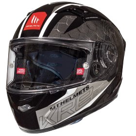 Мотошлем MT Helmets KRE Gloss Snake Carbon 2.0 Grey/White