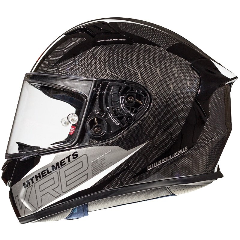 Мотошлем MT Helmets KRE Gloss Snake Carbon 2.0 Grey/White