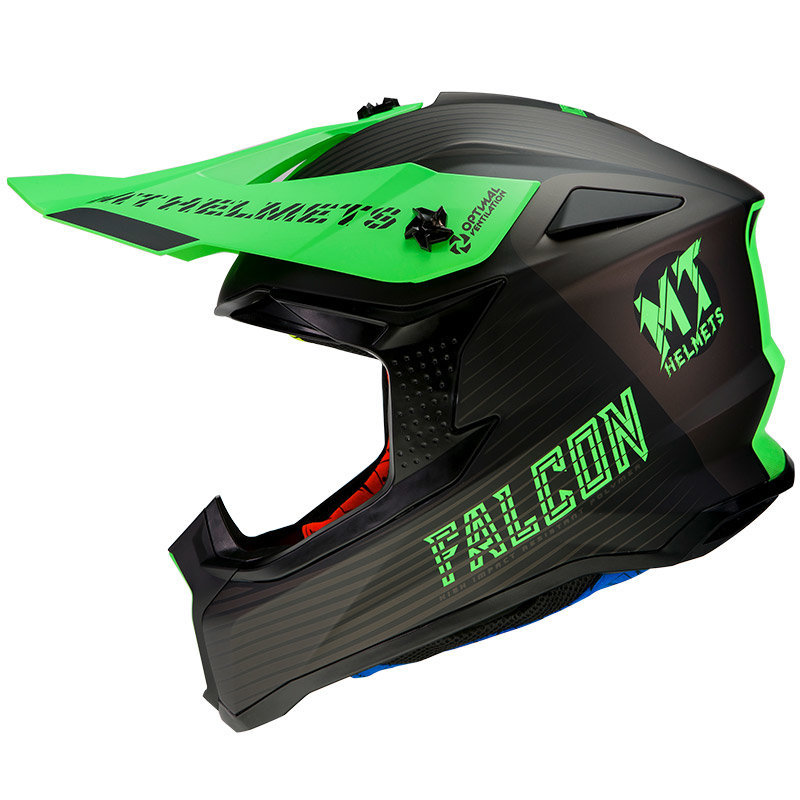 Мотошлем MT Helmets Falcon System Black/Green