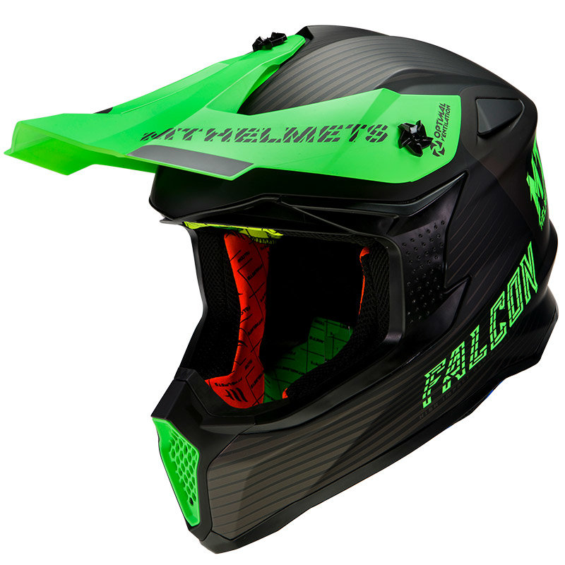 Мотошлем MT Helmets Falcon System Black/Green