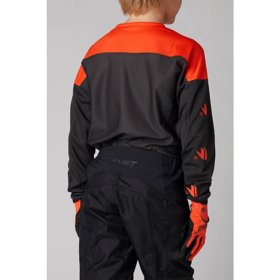 Детская мотоджерси Shift Youth White Label Flame Jersey Flo Orange