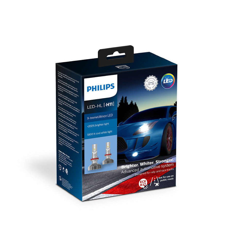 LED лампи комплект Philips H11 X-treme Ultinon + 200% (11362XUX2)