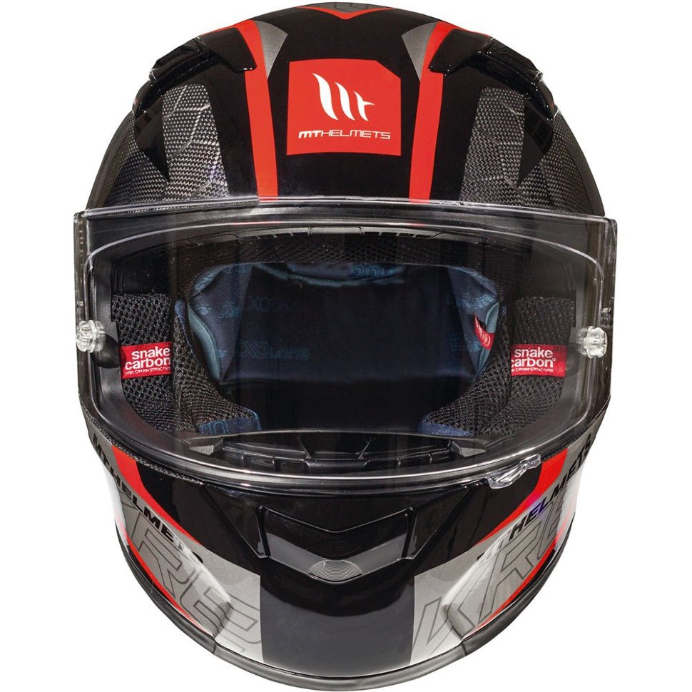 Мотошлем MT Helmets KRE Gloss Snake Carbon 2.0 Grey/Red