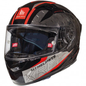 Мотошолом MT Helmets KRE Gloss Snake Carbon 2.0 Grey /Red