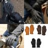 Мотоперчатки кожаные Oxford Holton Men's Short Classic Leather Gloves Black
